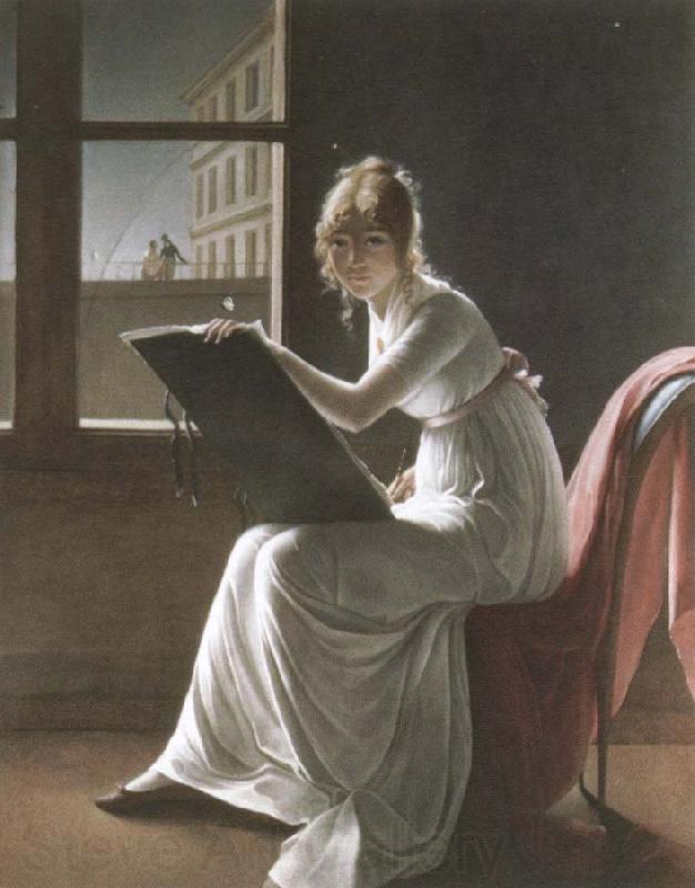 Marie Bracquemond portrait of mademoiselle charlotte du val d ognes Norge oil painting art
